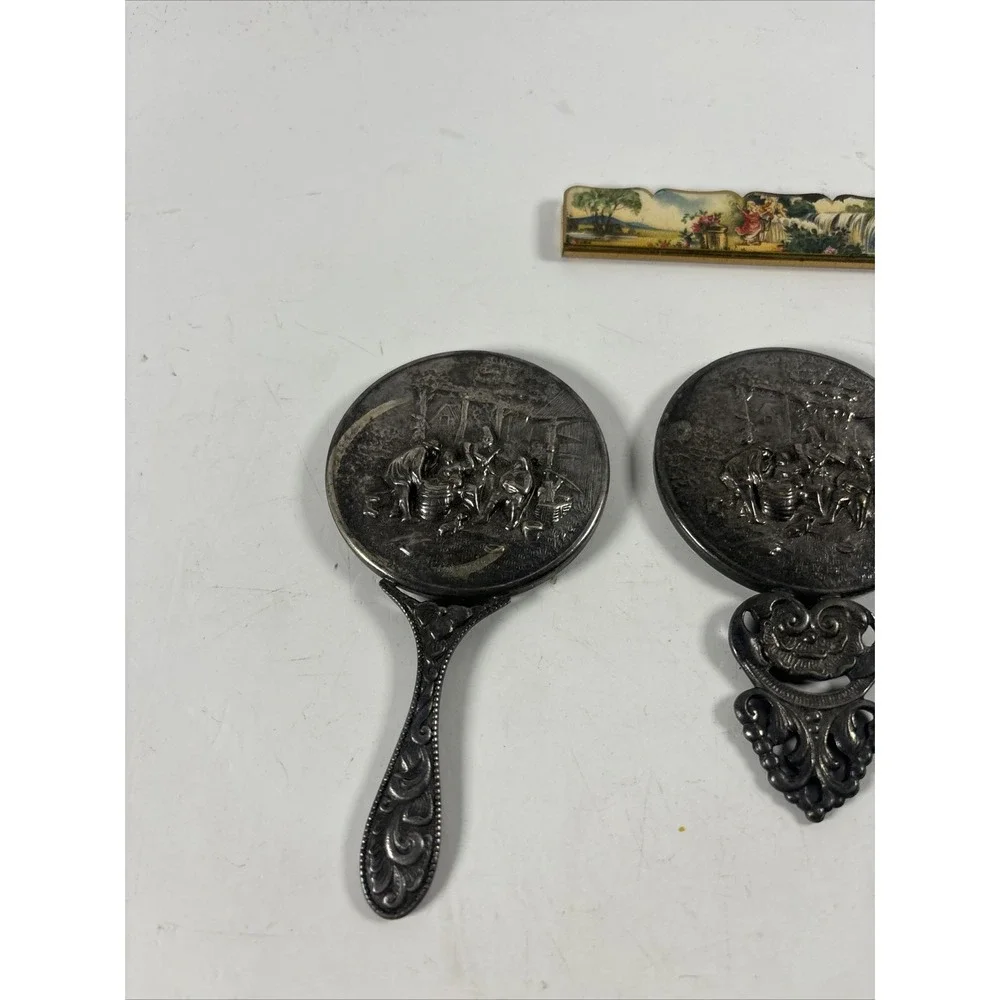 Vintage Desk Vanity Lot Magnifying Glasses Letter Opener Pocket Mirror